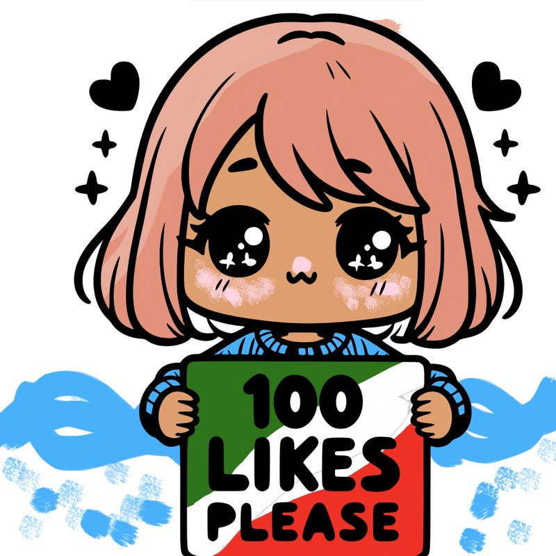 cute girl holding a sign saying 100 likes please