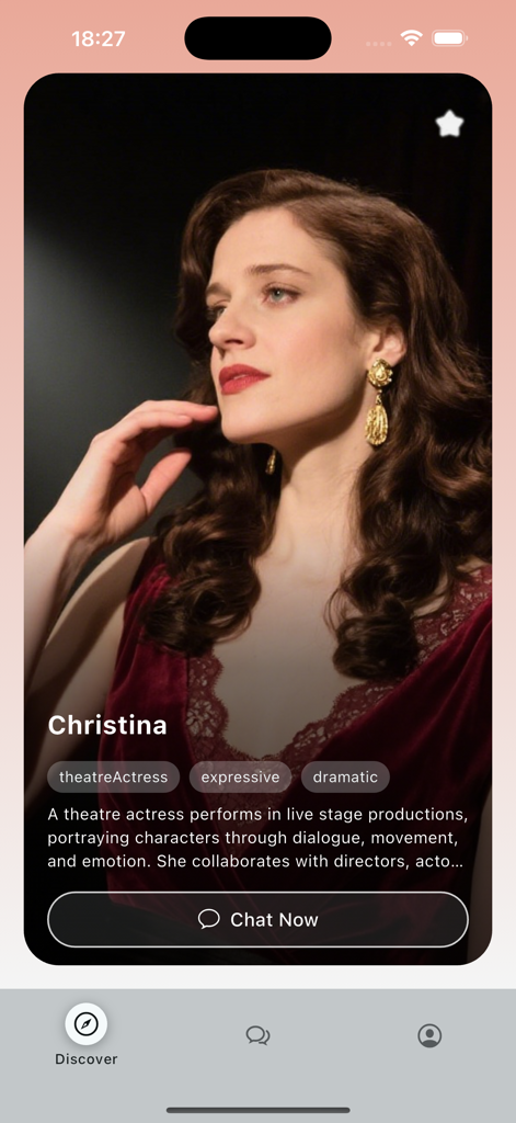 Glee - Interactive Stories - Gleeインタラクティブストーリーアプリの演劇女優クリスティーナのキャラクタープロフィール