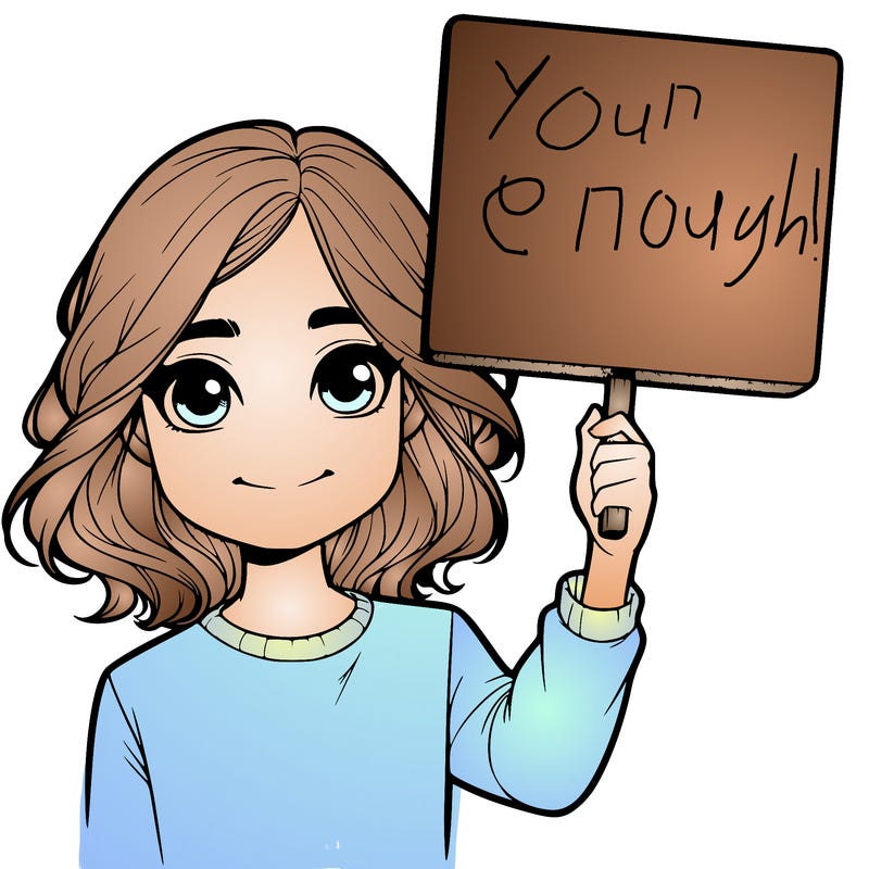 realistic girl holding up a sign