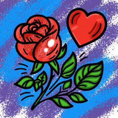 rose and heart
