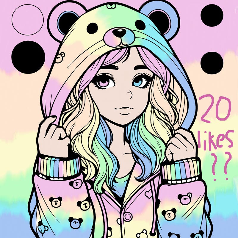 realistic girl in a animal pjs hoodie