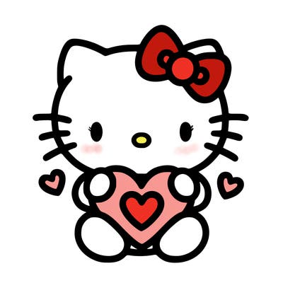 cute hello kitty with heart