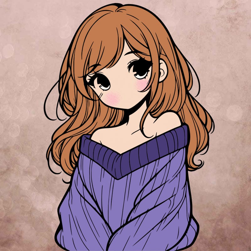 shy pretty girl wearing a sweater that is falling off one shoulder portrait