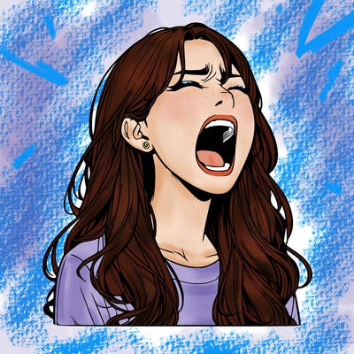 screaming realistic, girl