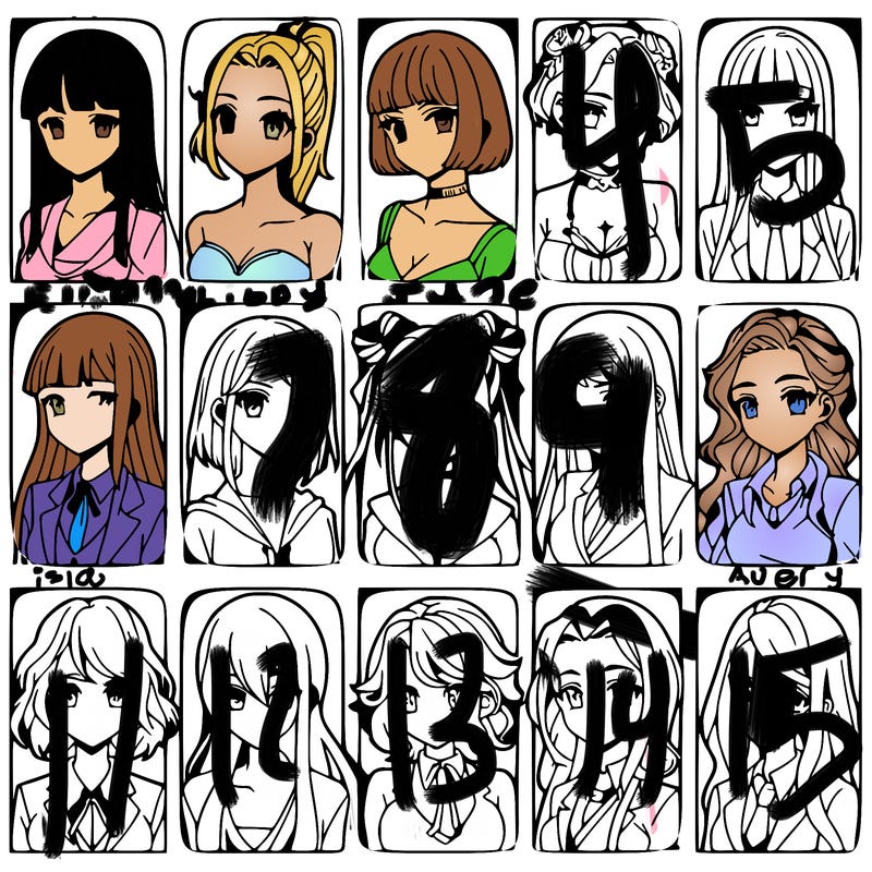 girls that look diffrent anime