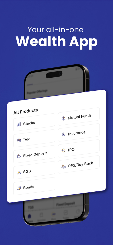 RIISE: Stocks by Motilal Oswal - RIISE wealth app showing investment options like stocks, mutual funds, and IPOs