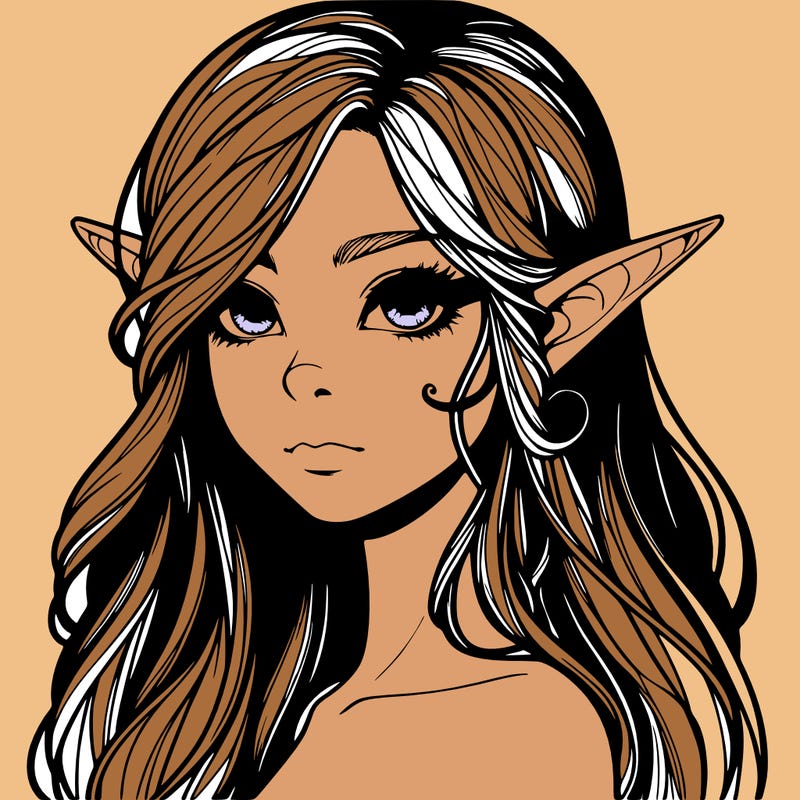 elf girl realistic dark fantasy