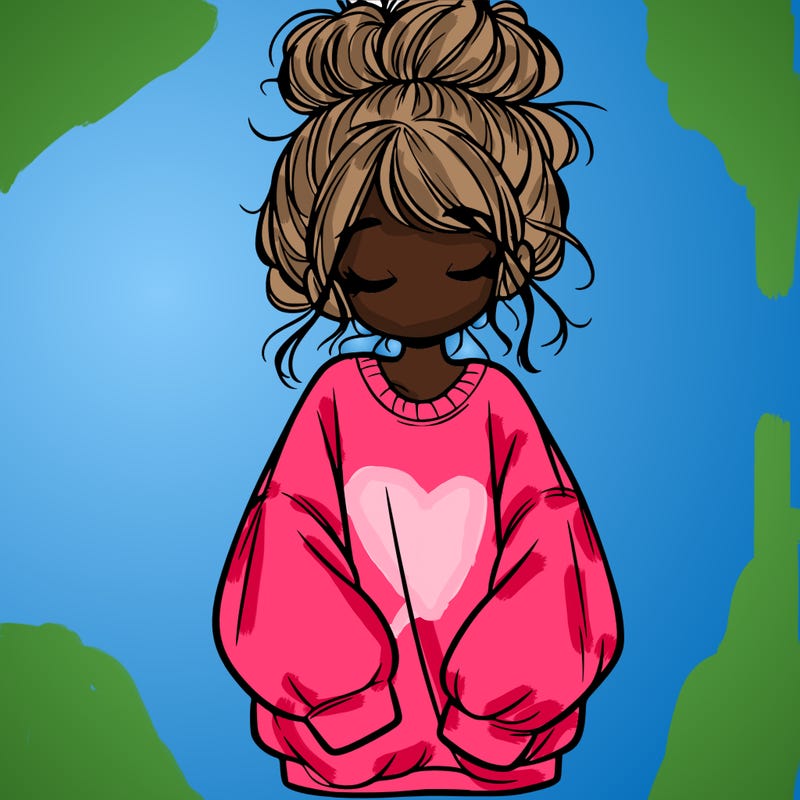 girl with baggy sweatshirt and messy bun