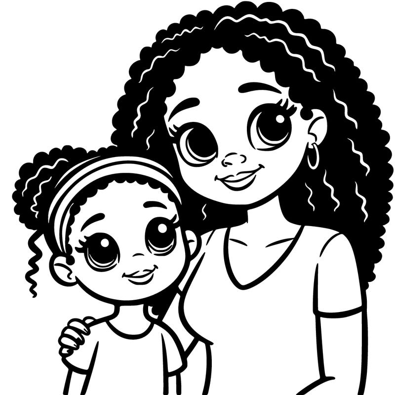 a black mother and daughter