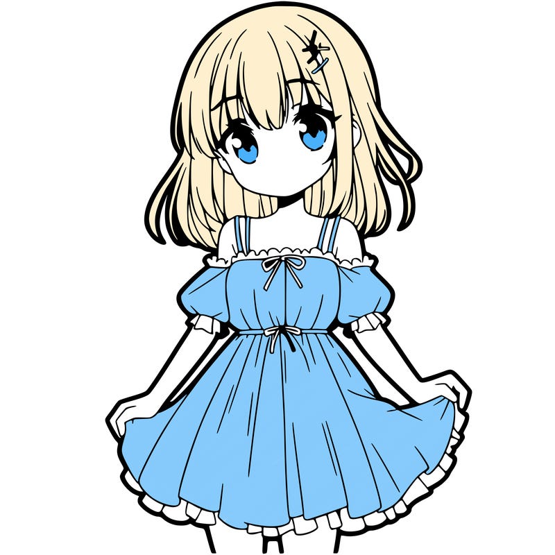 anime girl with dress