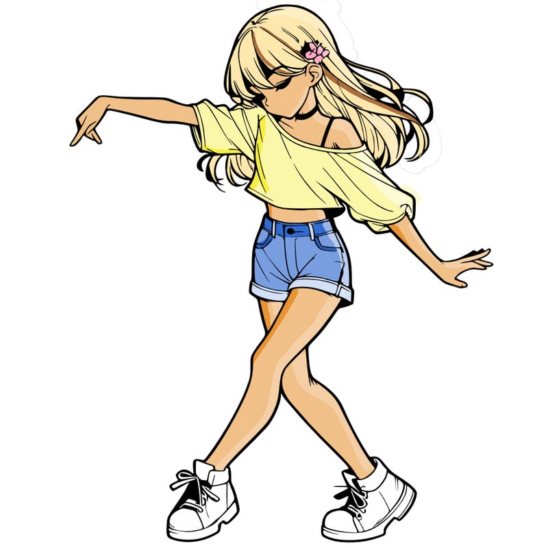 realistic girl danceing