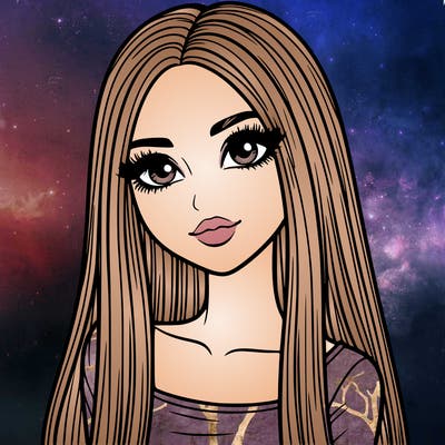 realistic girl with straight and long hair