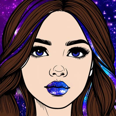 realistic girl with nose and lips