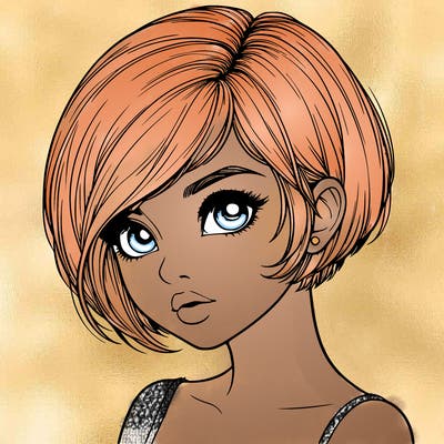 realistic girl with really short hair