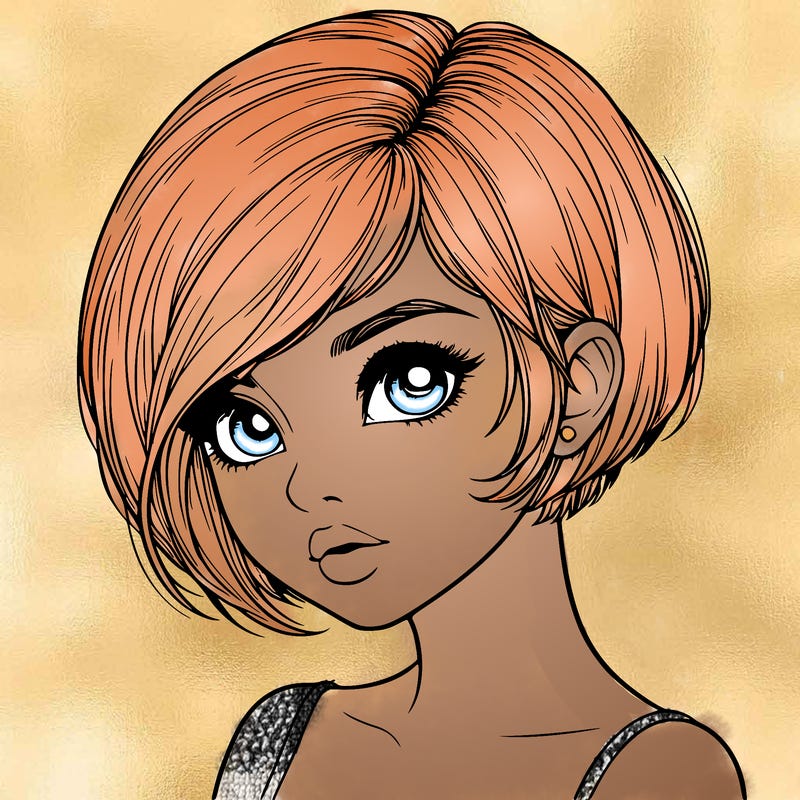 realistic girl with really short hair