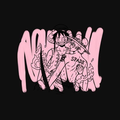 make monkey d. luffy from one piece holding porgas d. ace