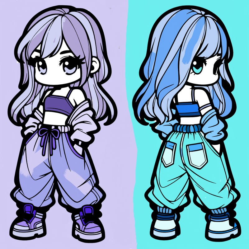 girl in crop top and baggy pants