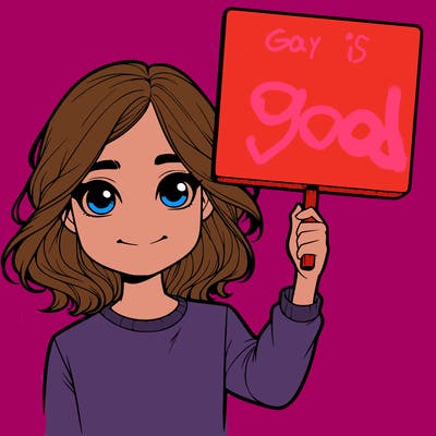 realistic girl holding up a sign