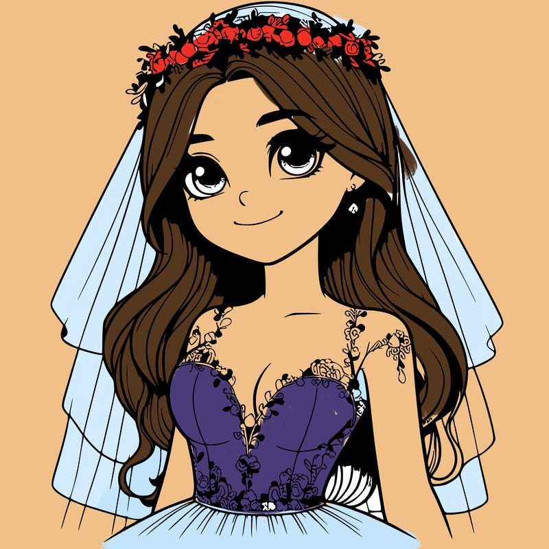 realistic girl in a wedding dress