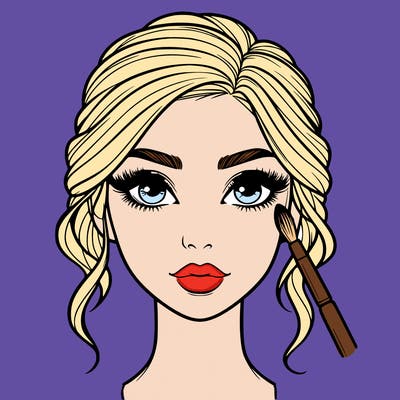 realistic person with makeup