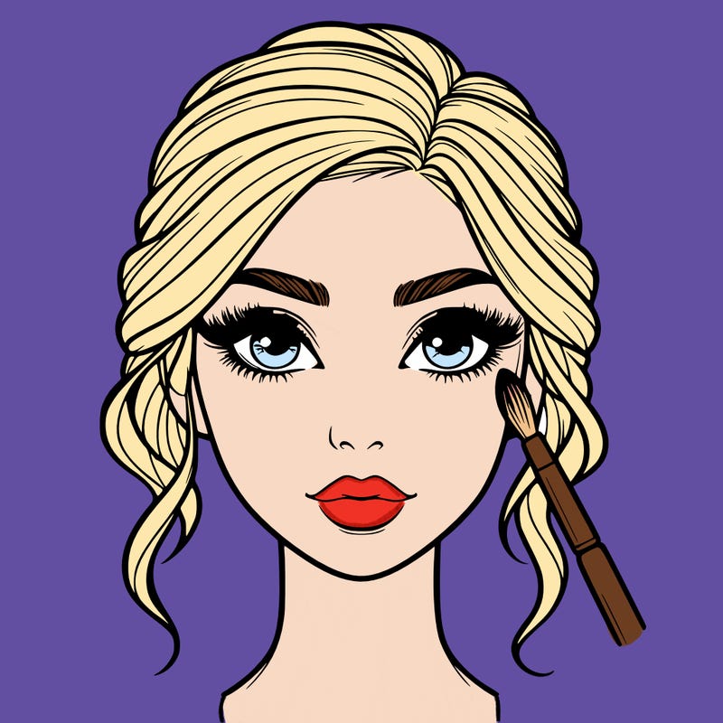 realistic person with makeup