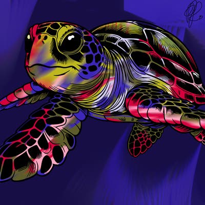 realistic sea turtle