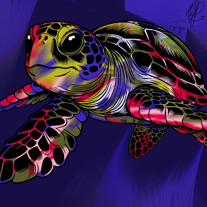 realistic sea turtle