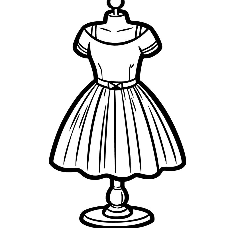 a blank dress on a stand shown
