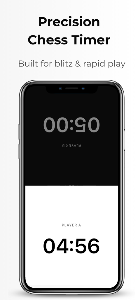 Chess Clock – Tournament Timer - Interfaz minimalista de reloj de ajedrez para dos jugadores para partidas relámpago y rápidas