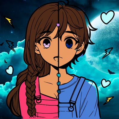 realistic girl boy split