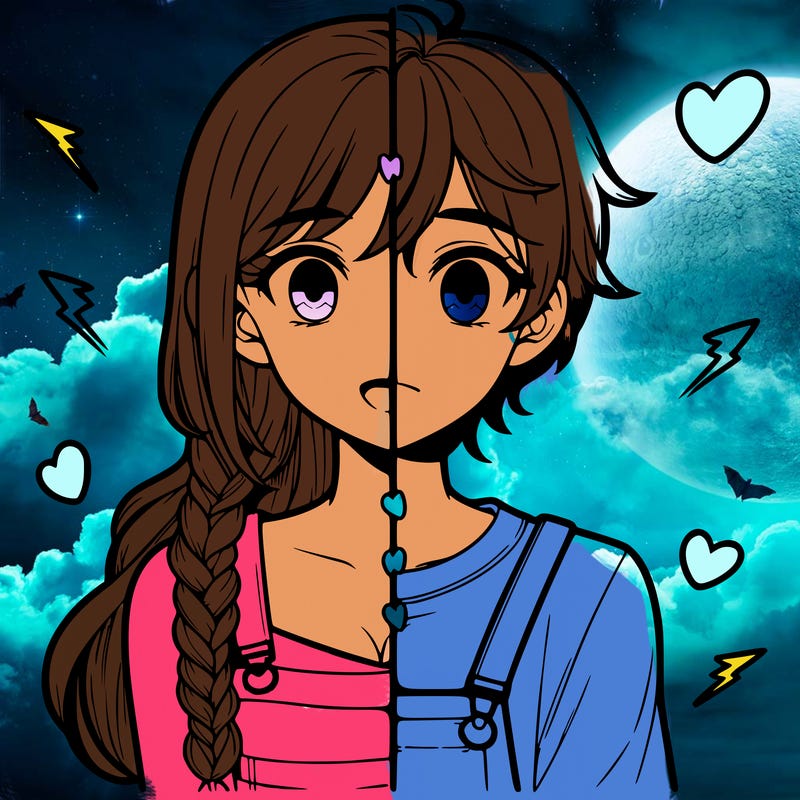 realistic girl boy split