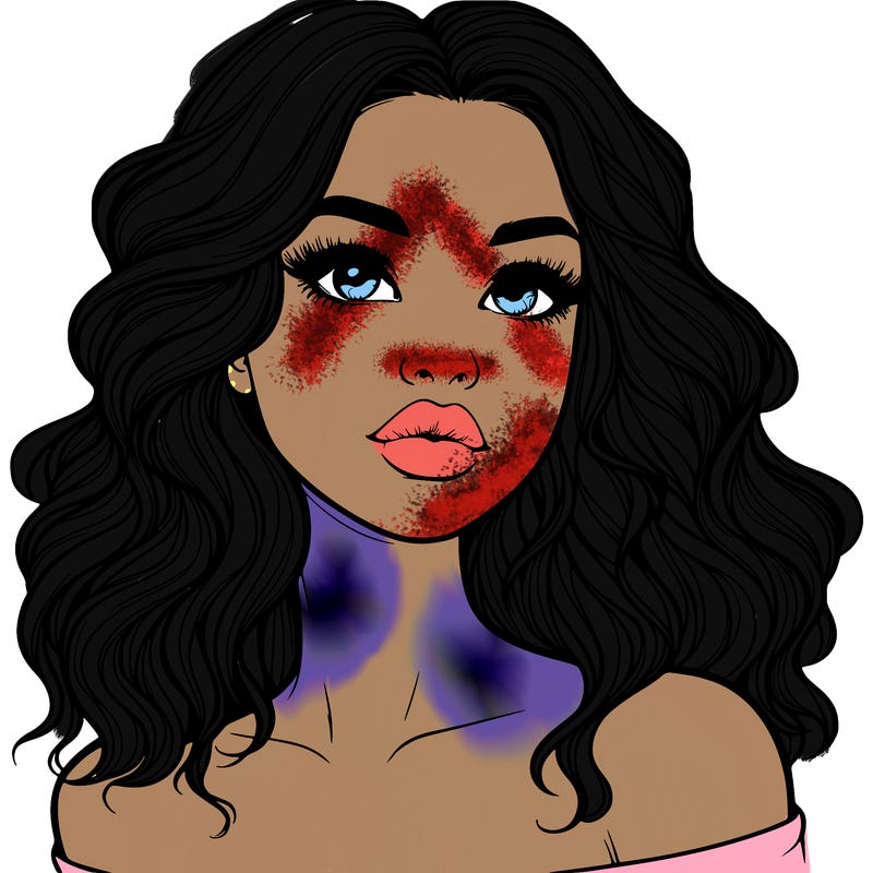 realistic girl with wavy hair and lips