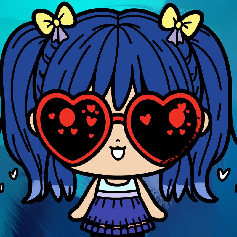 cute girl with heart sunglasses