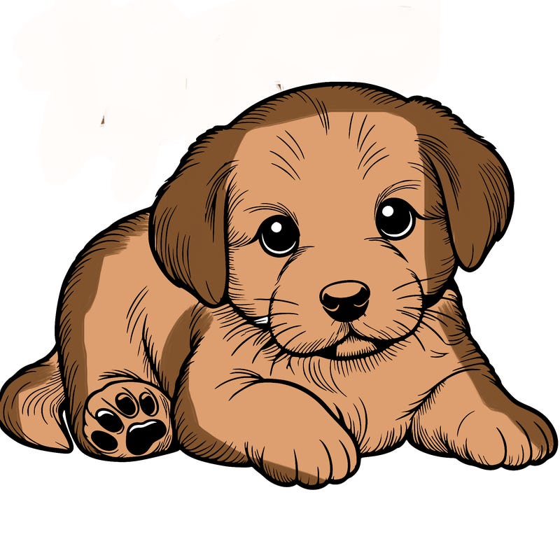 a cute realistic puppy