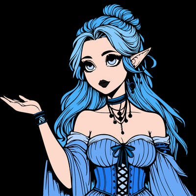 realistic elf girl with magic