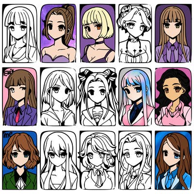 girls that look diffrent anime