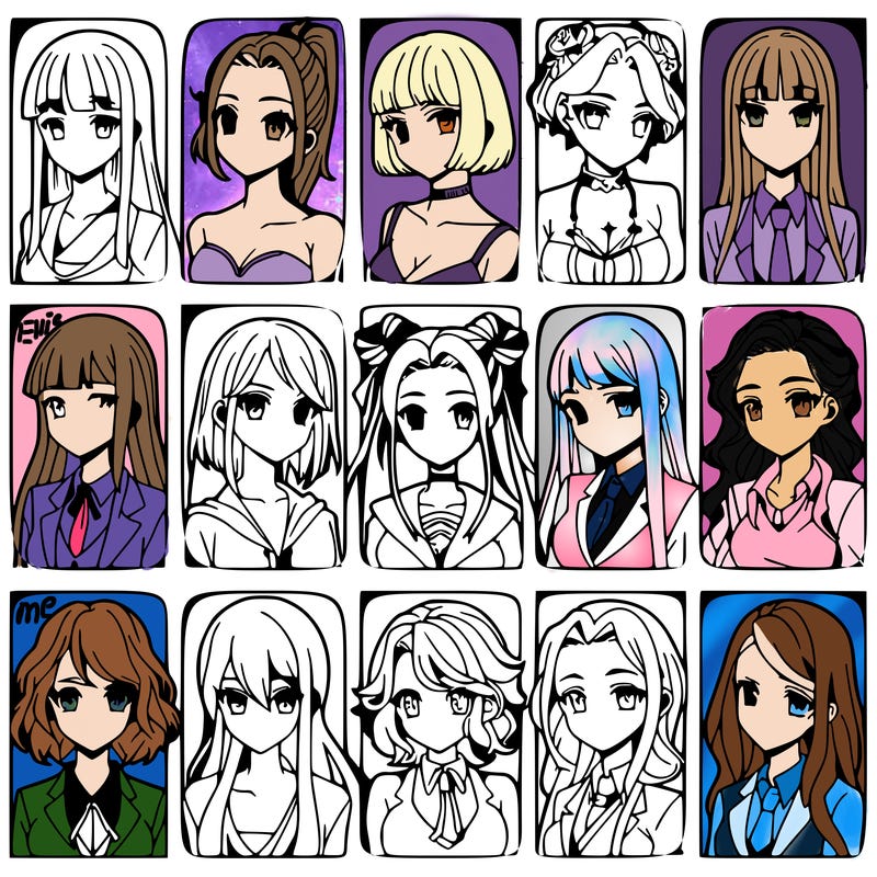 girls that look diffrent anime