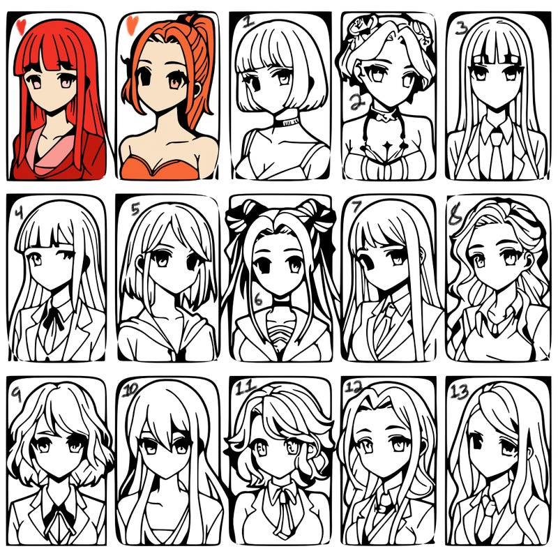 girls that look diffrent anime