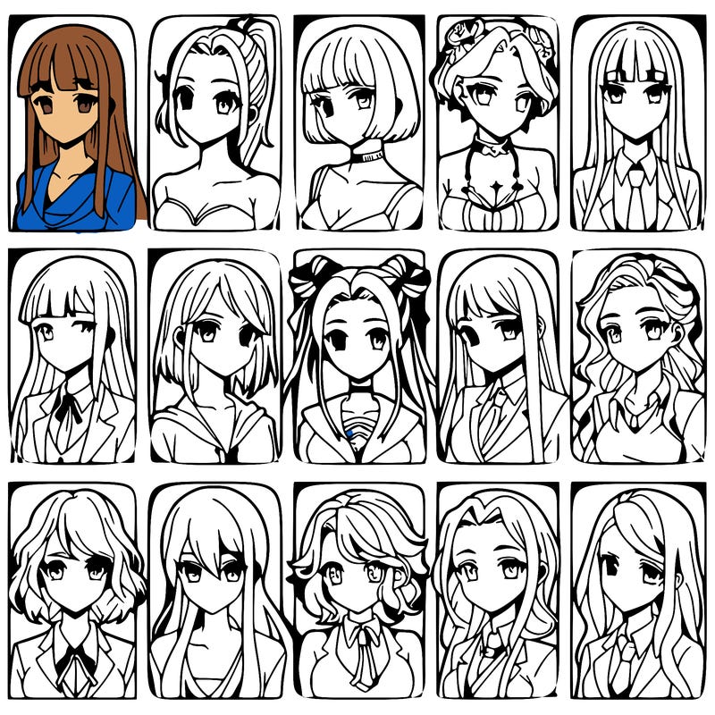 girls that look diffrent anime