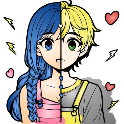 realistic girl boy split