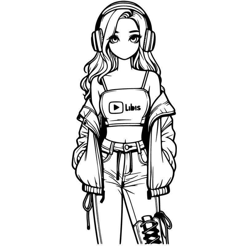 a beautiful realistic girl wearing a spotify themed outfit, a crop top with a jacket and jeans, as well as high top sneakers
