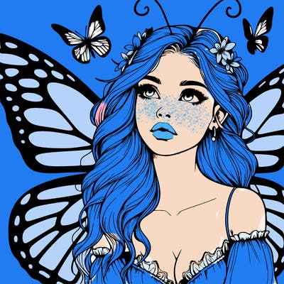butterfly fairy realistic girl