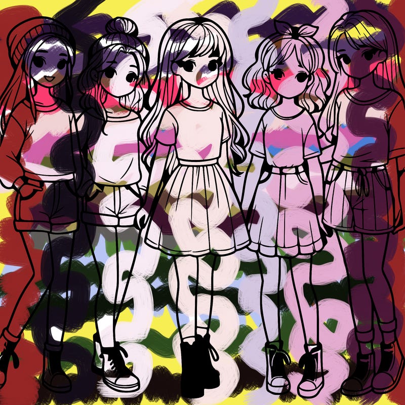 a group of five girls