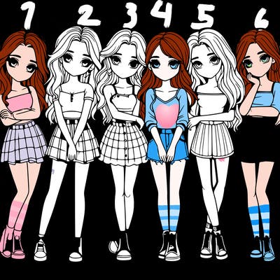 a group of girls realistic