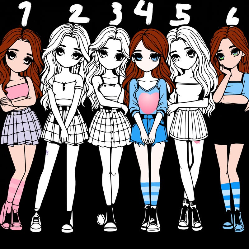 a group of girls realistic