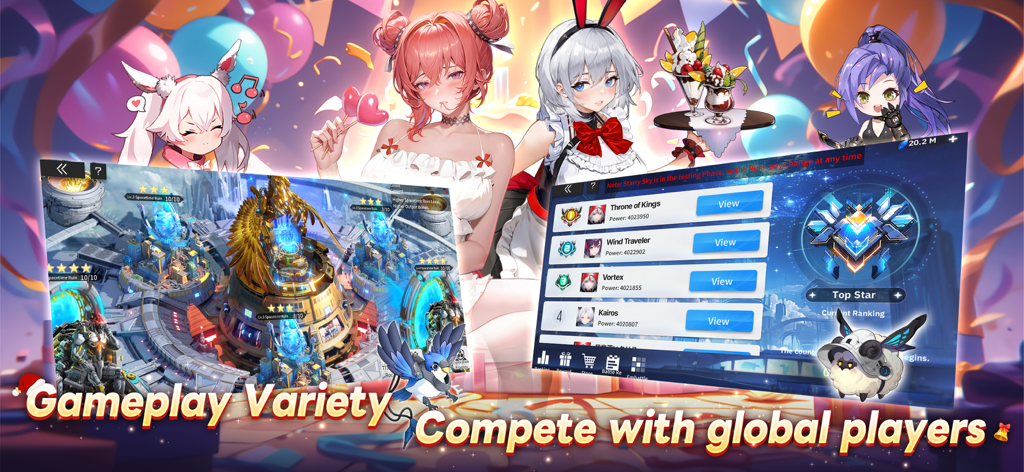 Apex Girls - Variété de gameplay d'Apex Girls et classement mondial des joueurs avec des personnages d'anime