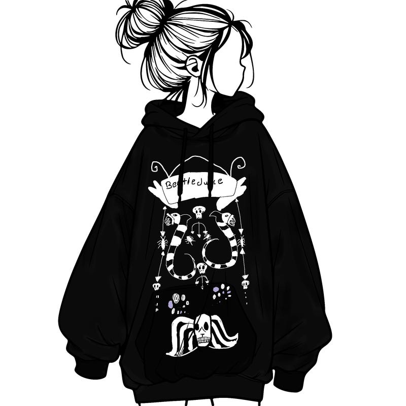 realistic girl with a oversized sweatshirt on and a bun