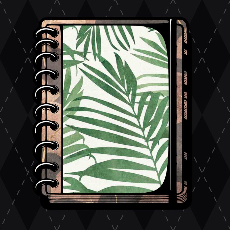 blank, realistic notebook