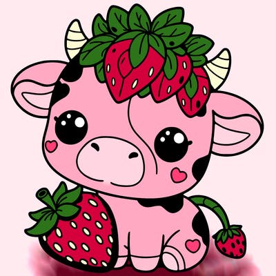 cute strawberry cow