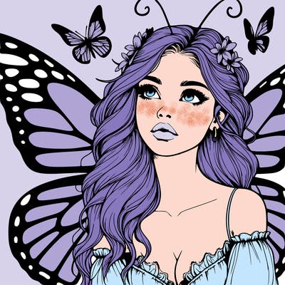 butterfly fairy realistic girl
